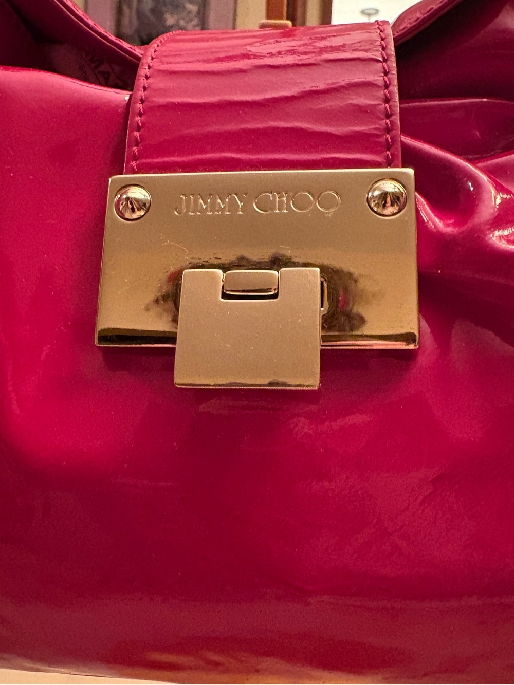Jimmy Choo Red Rachel Red Patent Leather Shoulder bag - Picture 2 of 12